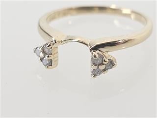 14K Yellow Gold APX 1/10 CTW Round Diamond Ring Guard Sz 6.25